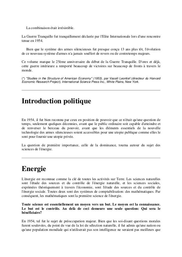armes silencieuses pour guerres tranquilles